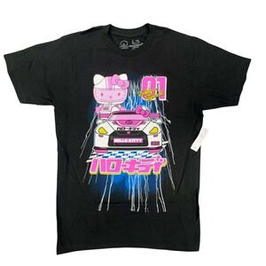 Hello Kitty Tokyo Speed T Shirt Racing Car Sanrio Black Graphic‎ Tee new w tags